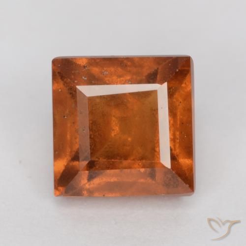1.68ct Natural âmbar laranja granada hessonita, Quadrado, SI