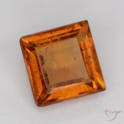 granada hessonita Laranja médio-escuro Natural 1.26ct, Quadrado, SI