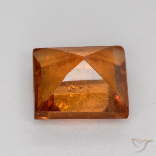 granada hessonita Laranja médio-escuro Natural 1.26ct, Quadrado, SI