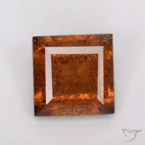 1.15ct Natural Laranja escuro granada hessonita, Quadrado, SI