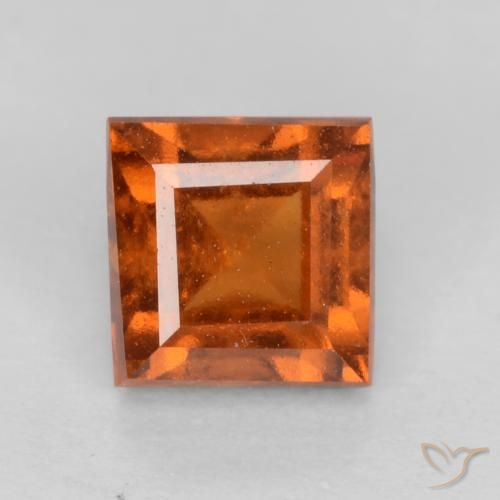 1.13ct Natural Laranja médio-escuro granada hessonita, Quadrado, VS