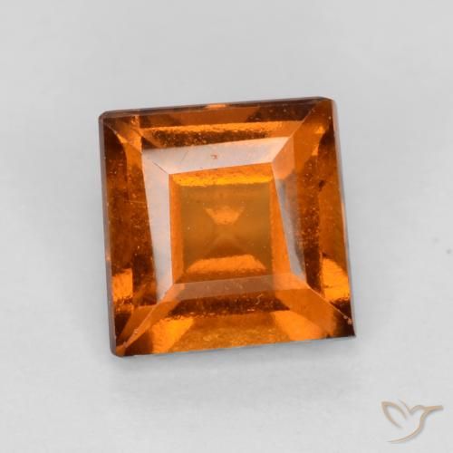 1.12ct Natural Laranja médio-escuro granada hessonita, Quadrado, VS