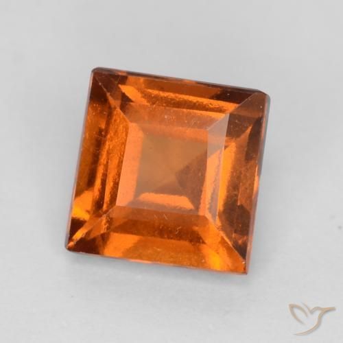 granada hessonita Laranja médio-escuro Natural 1.12ct, Quadrado, VS
