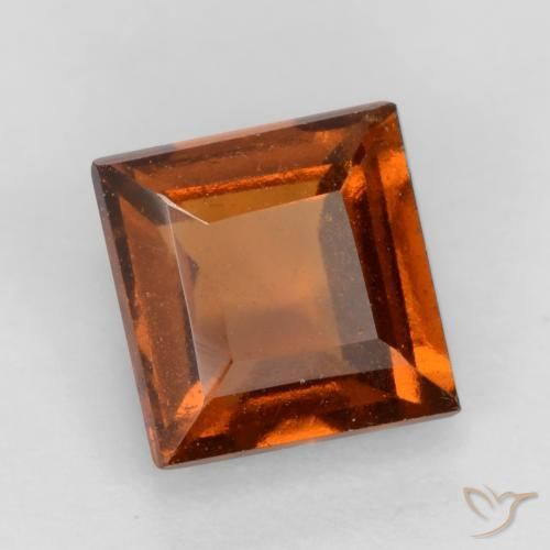 granada hessonita Laranja Profundo Natural 1.32ct, Quadrado, VS