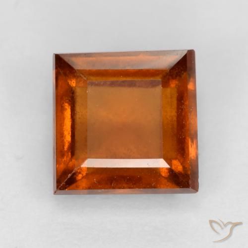 1.41ct Natural âmbar laranja granada hessonita, Quadrado, VS-SI