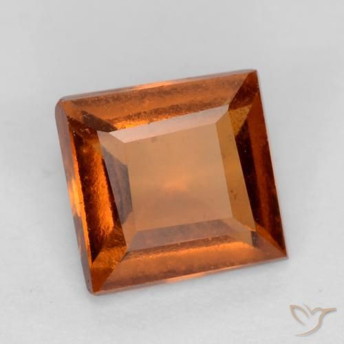 granada hessonita Laranja médio-escuro Natural 1.19ct, Quadrado, VS