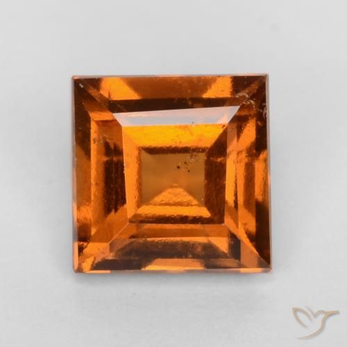 1.21ct Natural Laranja médio-escuro granada hessonita, Quadrado, VS-SI