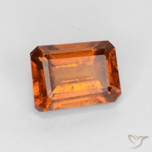 granada hessonita Laranja médio-escuro Natural 1.28ct, Corte Octógono / Esmeralda, VS-SI