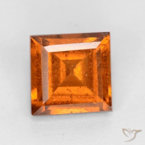 1.17ct Natural Laranja médio-escuro granada hessonita, Quadrado, VS-SI