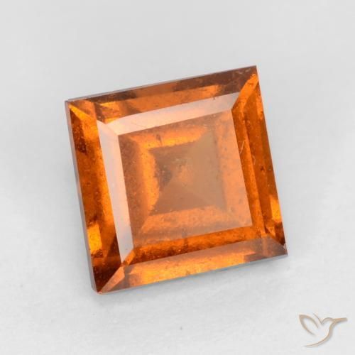 granada hessonita Laranja médio-escuro Natural 1.17ct, Quadrado, VS-SI