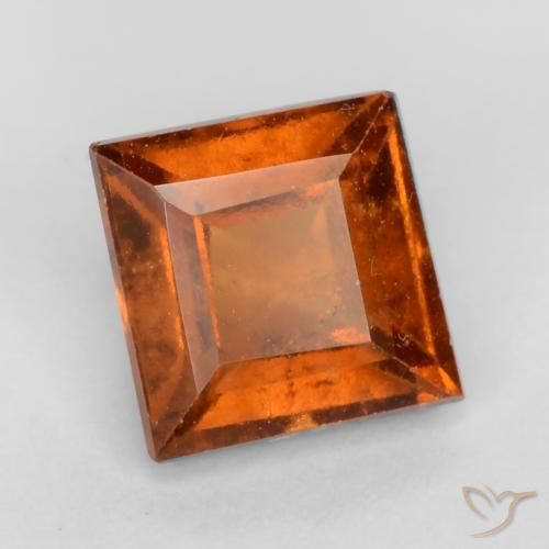 granada hessonita Laranja escuro Natural 1.42ct, Quadrado, VS-SI