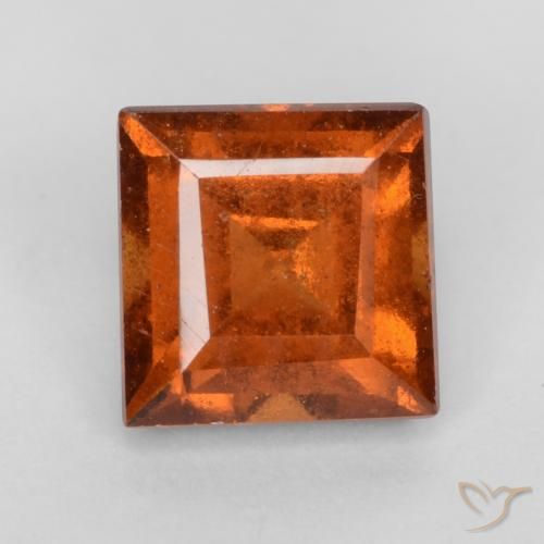1.42ct Natural Laranja Profundo granada hessonita, Quadrado, VS-SI