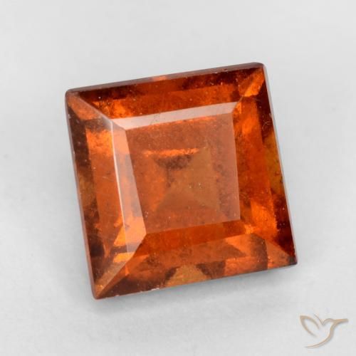 granada hessonita Laranja Profundo Natural 1.42ct, Quadrado, VS-SI