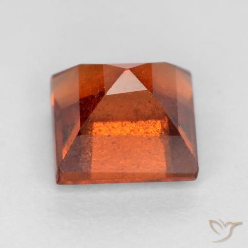 granada hessonita Laranja Profundo Natural 1.42ct, Quadrado, VS-SI