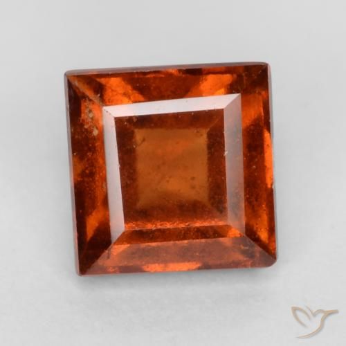 1.44ct Natural Laranja Profundo granada hessonita, Quadrado, VS-SI