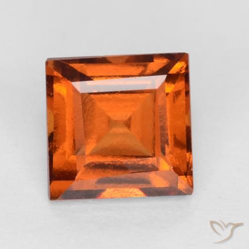 1.23ct Natural Laranja escuro granada hessonita, Quadrado, VS