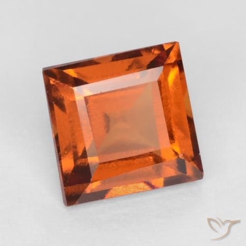 granada hessonita Laranja escuro Natural 1.23ct, Quadrado, VS