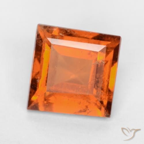 granada hessonita Laranja médio-escuro Natural 1.19ct, Quadrado, VS-SI