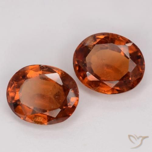 Pedras preciosas de granada hessonita laranja avermelhado natural de 3.35 ct, oval, VS-SI