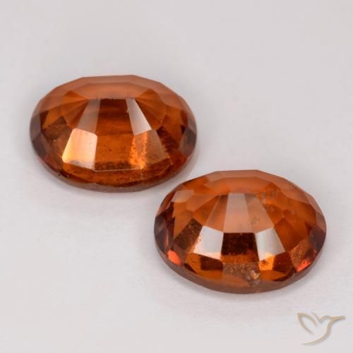 Pedras preciosas de granada hessonita laranja avermelhado natural de 3.35 ct, oval, VS-SI