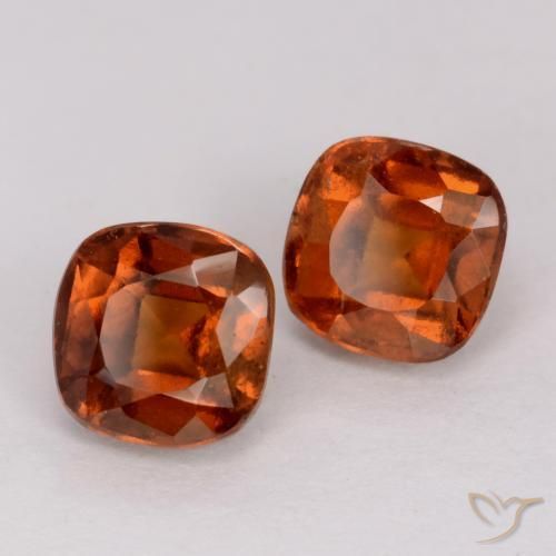 Pedras preciosas de granada hessonita âmbar laranja natural de 3.16 ct, Almofada, VS