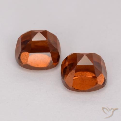 Pedras preciosas de granada hessonita âmbar laranja natural de 3.16 ct, Almofada, VS