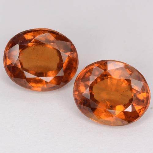 Pedras preciosas de granada hessonita laranja natural de 4,63 ct, corte oval, VS