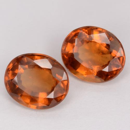 Pedras preciosas de granada hessonita laranja natural de 4,63 ct, corte oval, VS