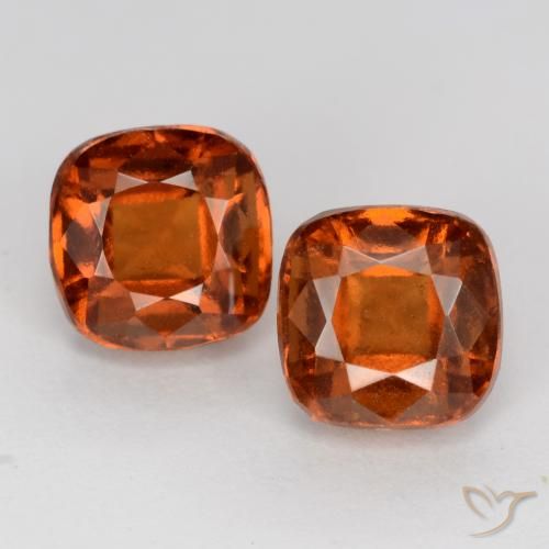 3.13ctw Natural laranja avermelhado granada hessonita, Almofada, VS