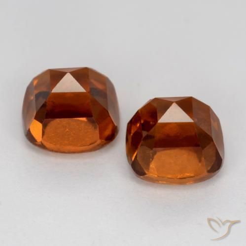 Pedras preciosas de granada hessonita laranja avermelhado natural de 3.13 ct, Almofada, VS