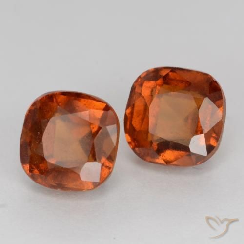 Pedras preciosas de granada hessonita âmbar laranja natural de 3.30 ct, Almofada, VS