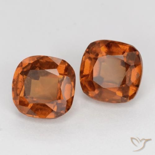 Pedras preciosas de granada hessonita laranja avermelhado natural de 2.85 ct, Almofada, VS