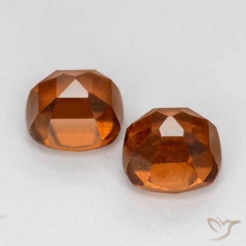 Pedras preciosas de granada hessonita laranja avermelhado natural de 2.85 ct, Almofada, VS