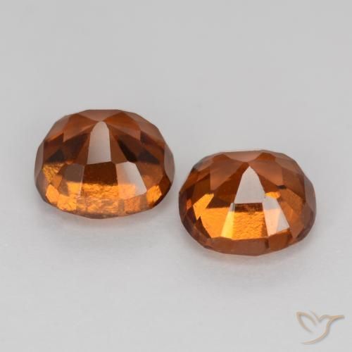 Pedras preciosas de granada hessonita laranja natural de 2,26 ct, almofada cortada, VS