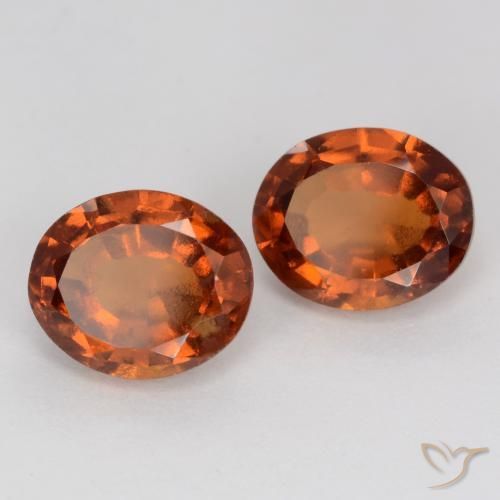 Pedras preciosas de granada hessonita âmbar laranja natural de 3.82 ct, oval, VS-SI