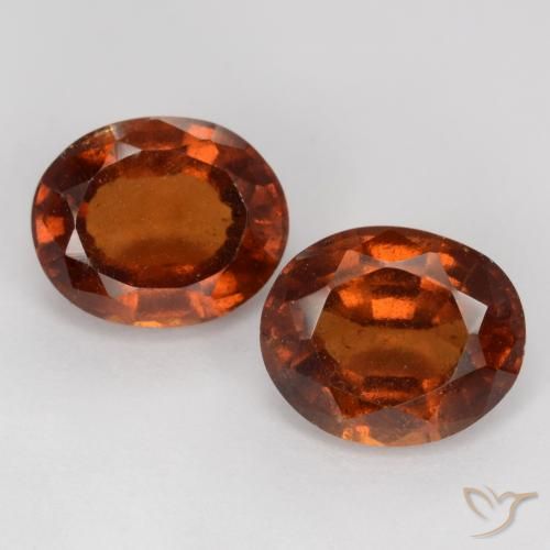 Pedras preciosas de granada hessonita laranja natural de 4,64 ct, corte oval, VS-SI