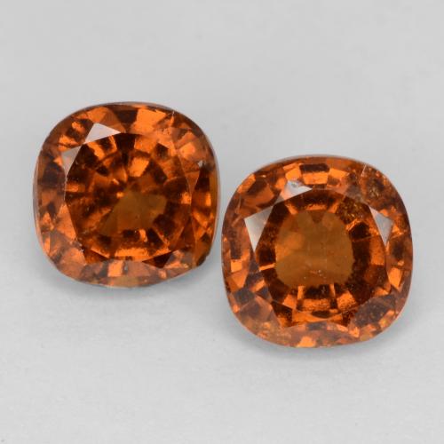 Pedras preciosas de granada hessonita laranja natural de 2,72 ct, almofada cortada, VS