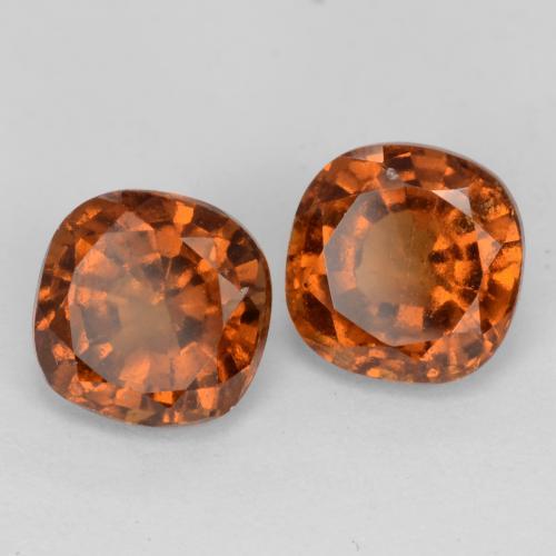 Pedras preciosas de granada hessonita laranja natural de 2,72 ct, almofada cortada, VS