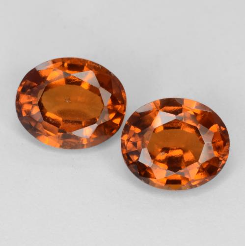 Pedras preciosas de granada hessonita laranja natural de 3,11 ct, corte oval, VS