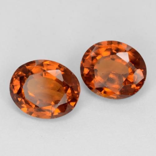 Pedras preciosas de granada hessonita laranja natural de 3,11 ct, corte oval, VS