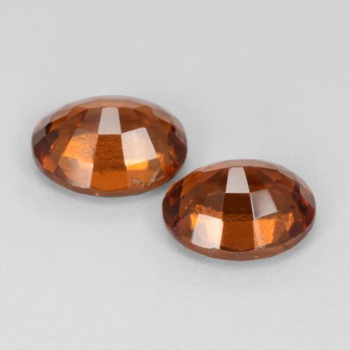 Pedras preciosas de granada hessonita laranja natural de 3,11 ct, corte oval, VS