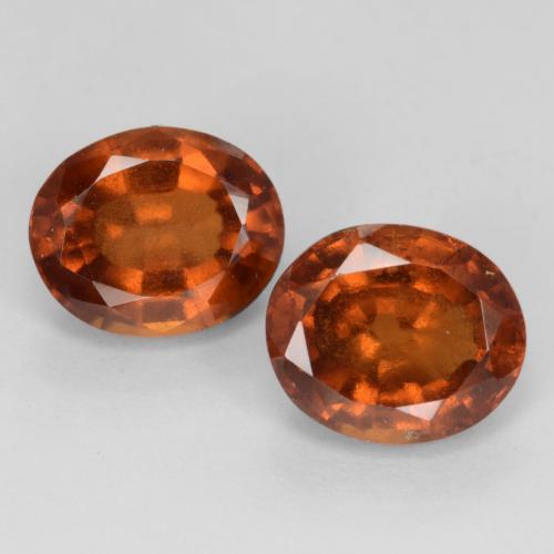 Pedras preciosas de granada hessonita laranja natural de 4,86 ct, corte oval, VS