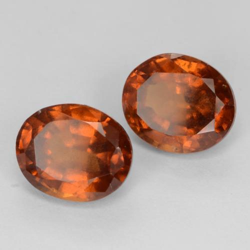 Pedras preciosas de granada hessonita laranja natural de 4,86 ct, corte oval, VS