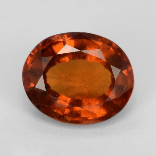 Granada Hessonita Laranja Profundo Natural 2.89ct, Corte Oval, VS