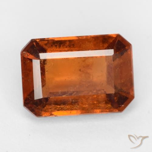 2.09ct Natural âmbar laranja granada hessonita, Corte Esmeralda, VS-SI