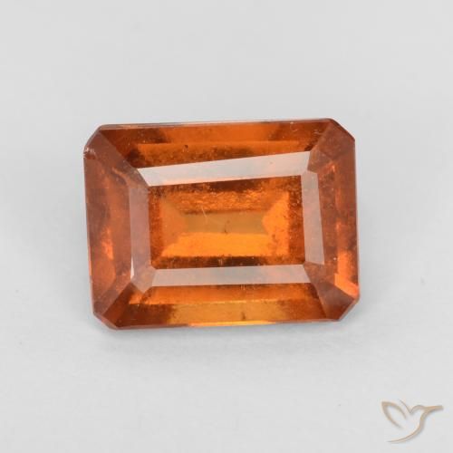 1.60ct Natural Laranja Profundo granada hessonita, Corte Esmeralda, VS