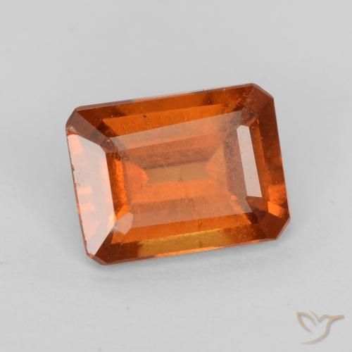 granada hessonita Laranja Profundo Natural 1.60ct, Corte Octógono / Esmeralda, VS
