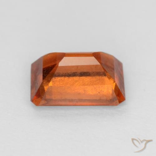 granada hessonita Laranja Profundo Natural 1.60ct, Corte Octógono / Esmeralda, VS