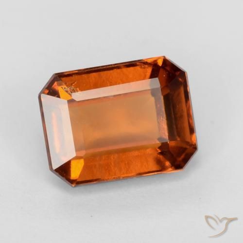 granada hessonita laranja avermelhado Natural 2.15ct, Corte Octógono / Esmeralda, VS