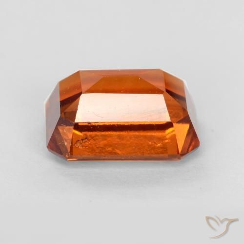 granada hessonita laranja avermelhado Natural 2.15ct, Corte Octógono / Esmeralda, VS